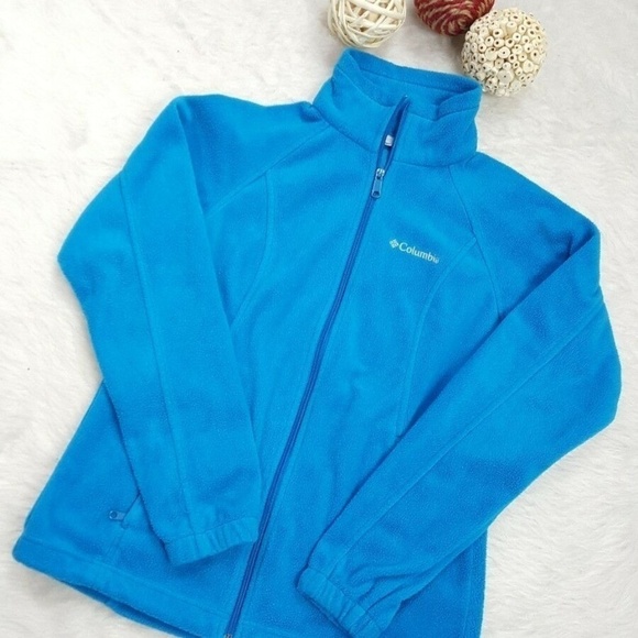 Columbia Fleece Full Zip Sweater Jacket Blue - Picture 1 of 8